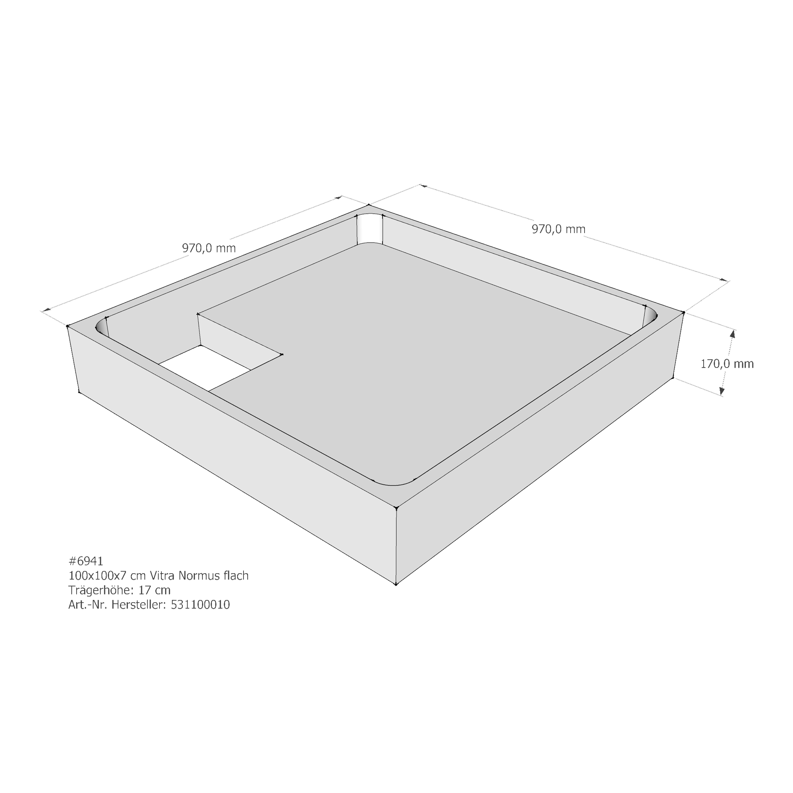 Duschwannenträger für VitrA Normus flach 100 × 100 × 7,5 cm Duschwannenträger für VitrA Normus flach 100 × 100 × 7,5 cm