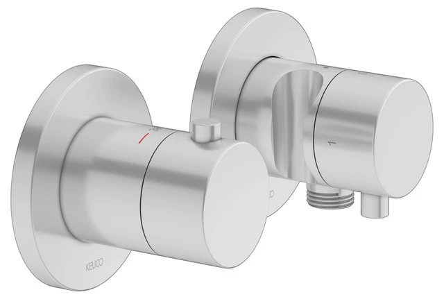 Plan blue 53953171221 Thermostatarmatur Set UP 2-Wege m.Schlauchan./Brauseh. Aluminium-finish