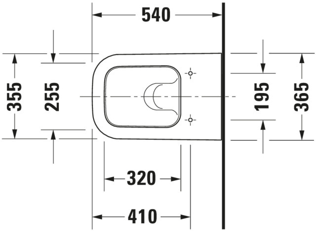 Wand-WC Happy D.2 540 mm Tiefspüler, Durafix, weiß, HYG