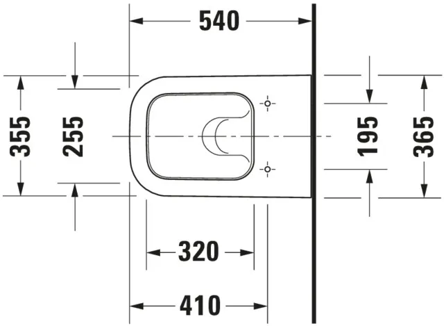 Wand-Tiefspül-WC „Happy D.2“ 36,5 × 33,5 × 54 cm, mit Spülrand