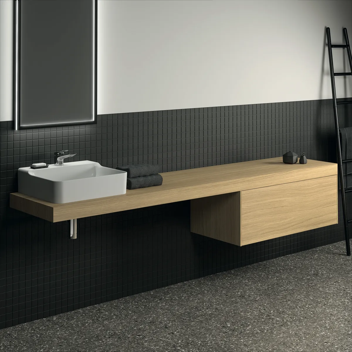 Konsole Conca, 2400x505x80mm, Weiß