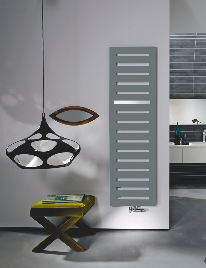 Zehnder Design-Handtuchwärmer „Metropolitan Bar“ mit Heizstab IHE 40 × 80,5 cm in Verkehrsweiß (RAL 9016, glänzend)