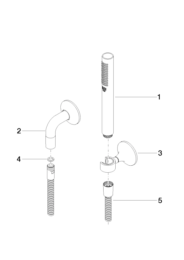 Schlauchbrausegarnitur mit Einzelrosetten VAIA Chrom 27808809 Schlauchbrausegarnitur mit Einzelrosetten VAIA Chrom 27808809