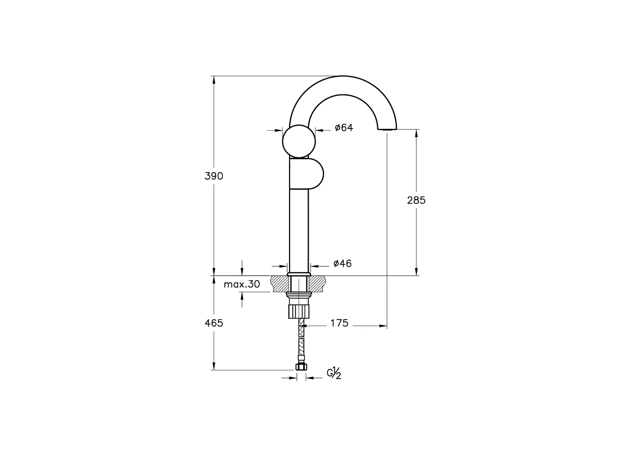 Liquid Einhebel-Waschtischmischer Einlochmontage Höhe 39 cm Linkshänder-Version Chrom Liquid Einhebel-Waschtischmischer Einlochmontage Höhe 39 cm Linkshänder-Version Chrom
