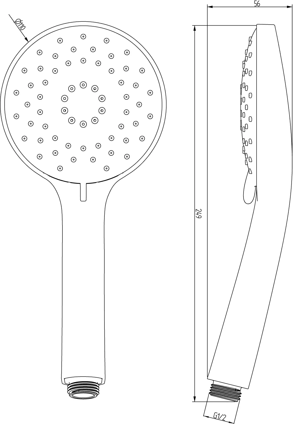 Villeroy & Boch Universal Showers Handbrause mit drei Strahlarten TVS109003000, 110 x 250 x 56 mm, Chrom Villeroy & Boch Universal Showers Handbrause mit drei Strahlarten TVS109003000, 110 x 250 x 56 mm, Chrom