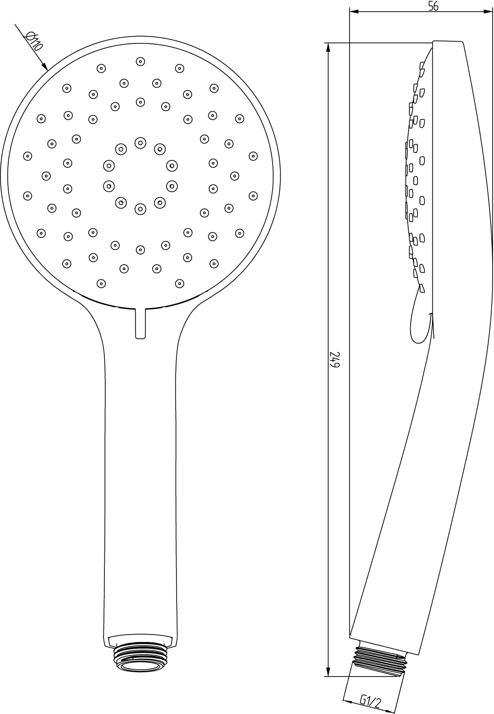 Villeroy & Boch Handbrause Universal Showers, Chrom, 110x56x250 mm, drei Strahlarten Villeroy & Boch Handbrause Universal Showers, Chrom, 110x56x250 mm, drei Strahlarten