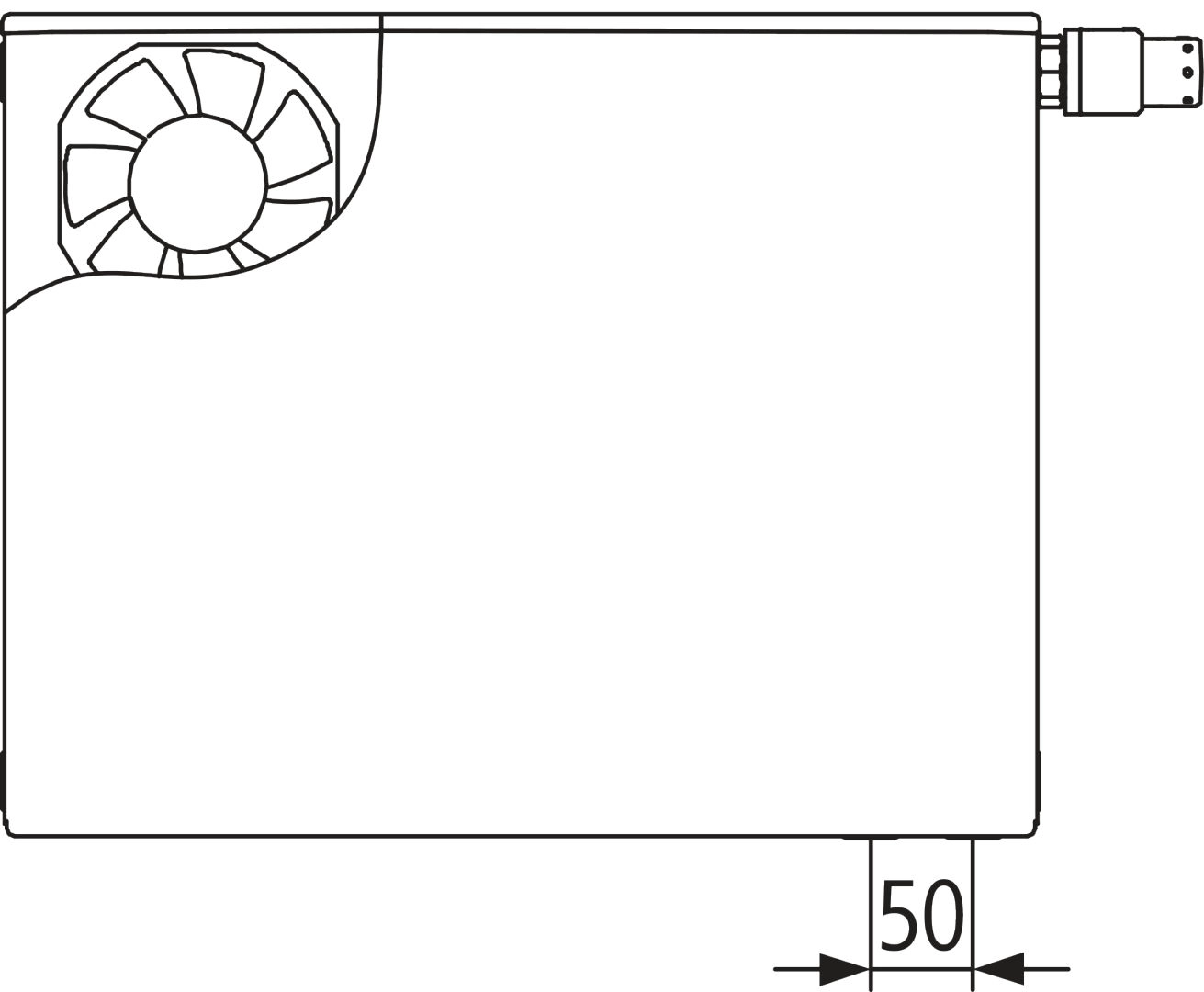 Kermi Wärmepumpen-Design-Flachheizkörper „x-flair Plan-V“ 200 × 50 cm in Farbkonzept