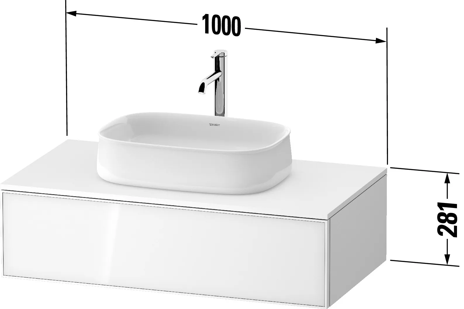 Duravit Waschtischunterschrank wandhängend „Zencha“ 100 × 28,1 × 55 cm Duravit Waschtischunterschrank wandhängend „Zencha“ 100 × 28,1 × 55 cm