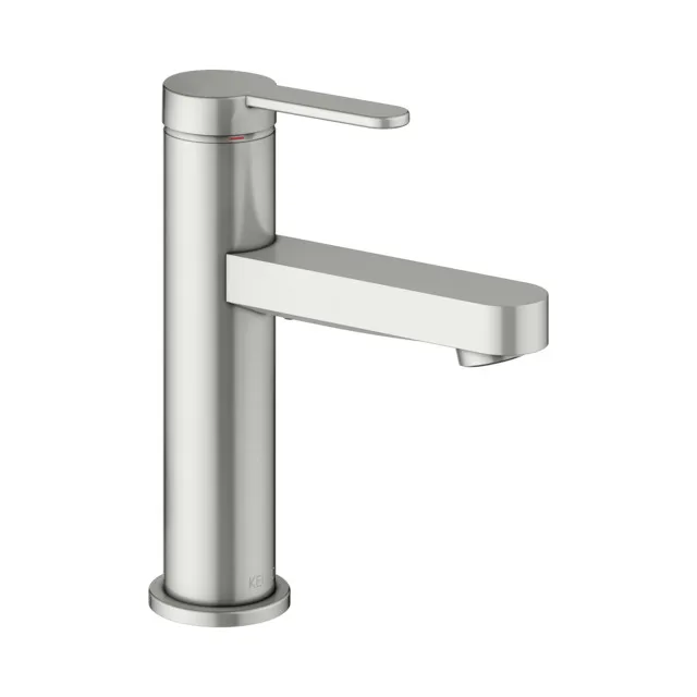 KEUCO IXMO Einhebel-Waschtischmischer 100 IXMO Flat ohne Zugstangen-Ablaufgarnitur IXMO Flat, Rosette rund Edelstahl-finish