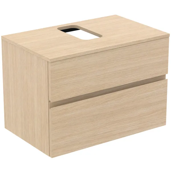 Ideal Standard Waschtischunterschrank Finesse Eiche weiß, 802x505x558mm, 2 Auszüge