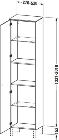 Duravit Hochschrank „Brioso“ 27 × 133,1 × 19,6 cm in Nussbaum Natur