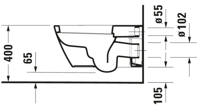 Wand-Tiefspül-WC „Starck 2“ 37,5 × 33,5 × 62 cm