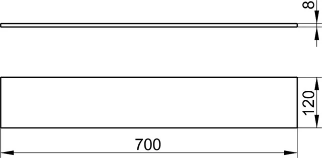 Edition 400 11510005700 Cristallin-Glas-Platte zu 11510 700 x 120 x 8 mm