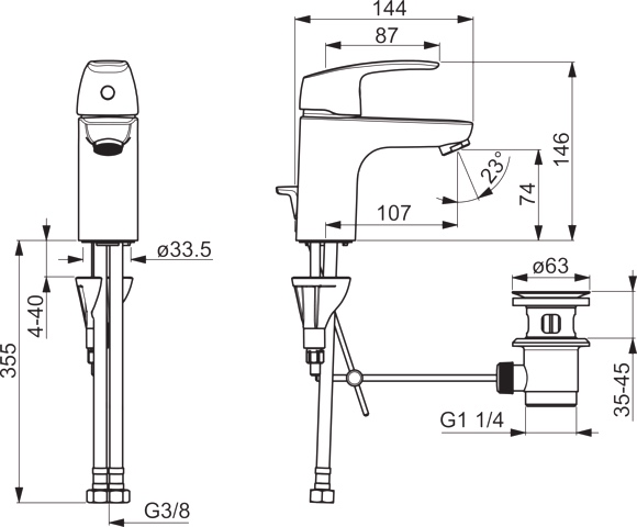 Einhebelmischer Waschtischbatterie „Pinto“ in Chrom Einhebelmischer Waschtischbatterie „Pinto“ in Chrom