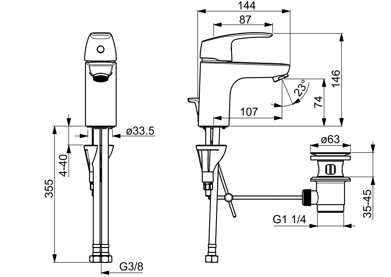 HansaPINTO Waschtischarmatur Hansapinto 2017 Einhebelmischer Chrom