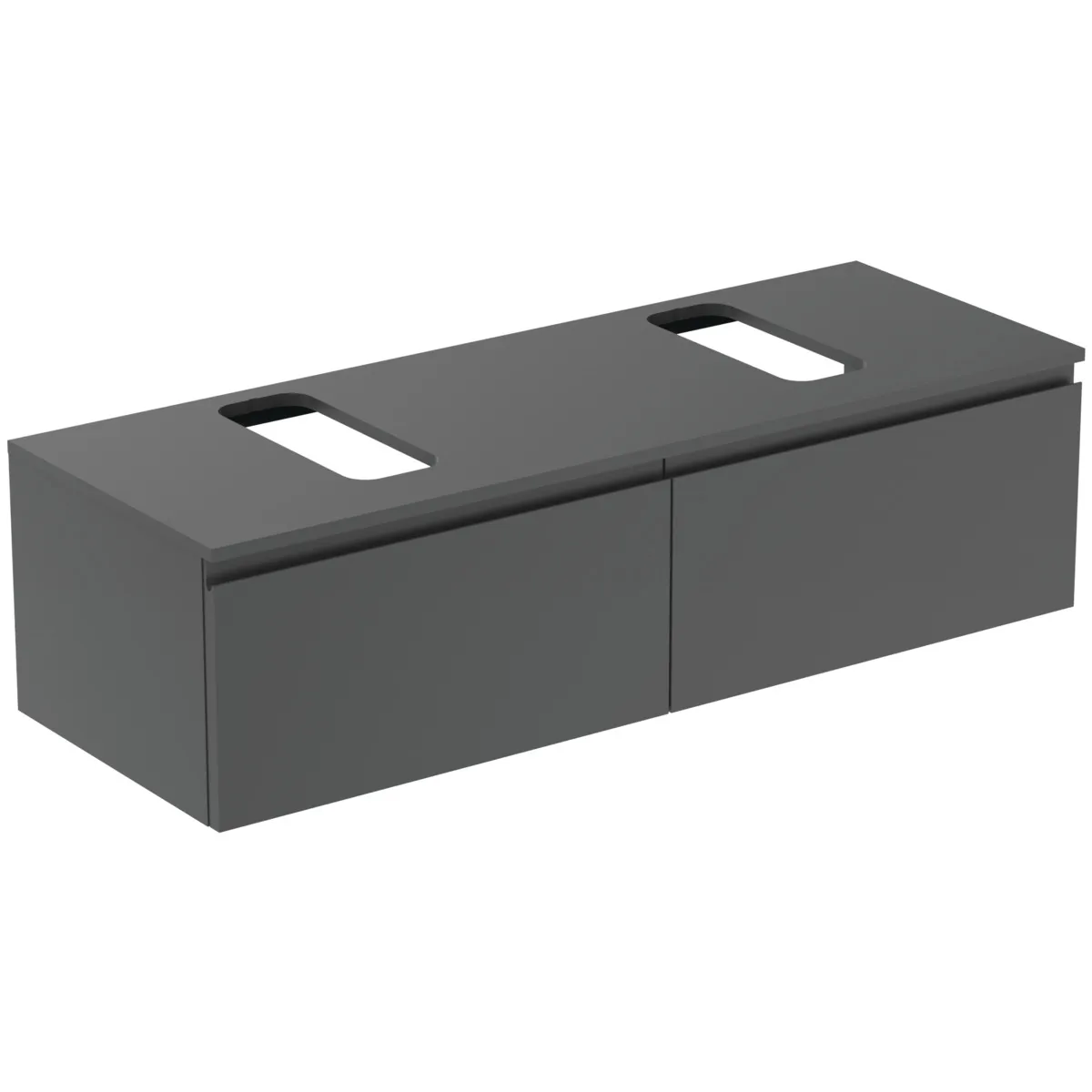 Ideal Standard Waschtischunterschrank Finesse Anthrazit matt 1402x505x378 mm 2 Schubladen Softclose