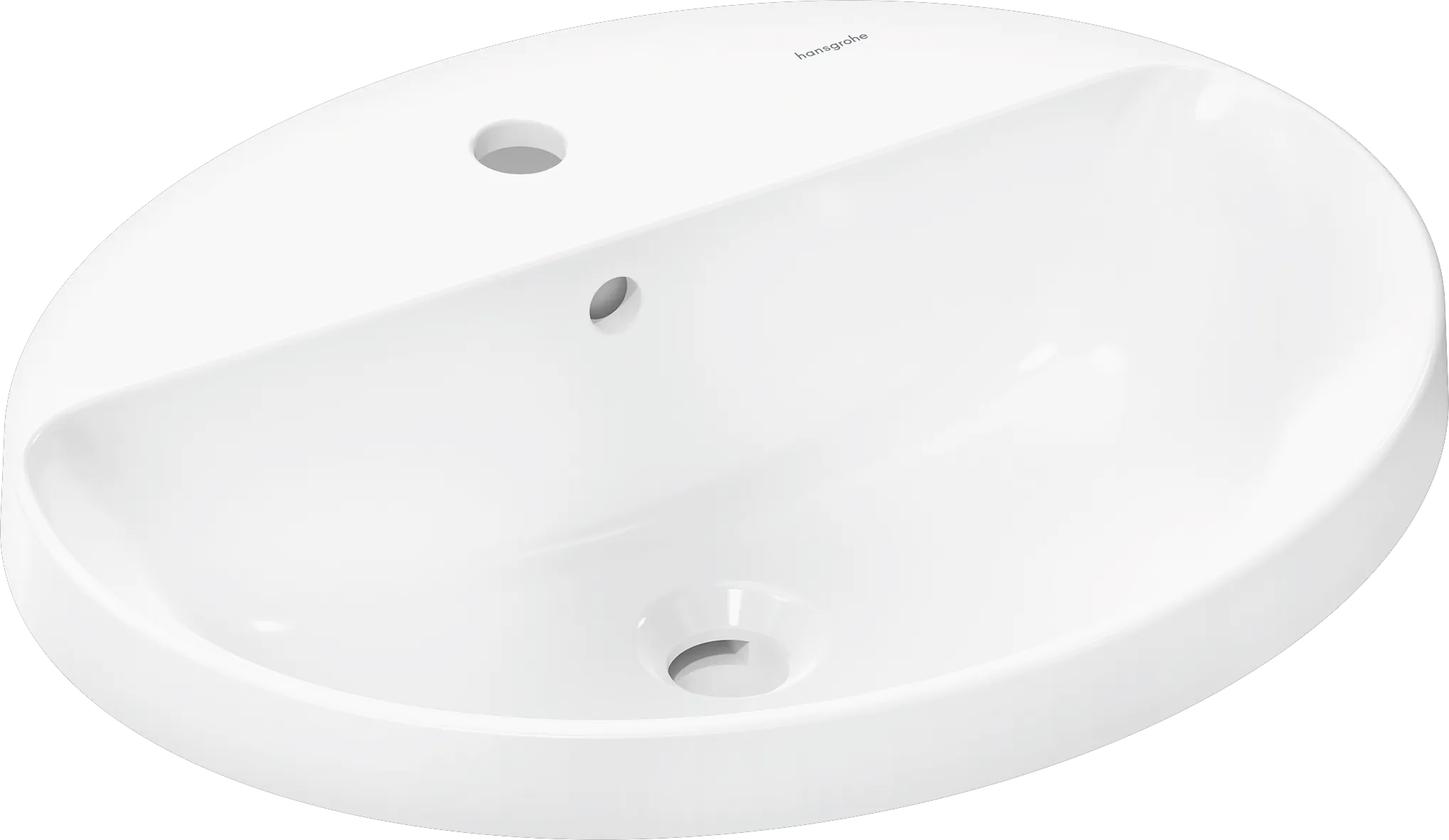Hansgrohe Xuniva D Einbauwaschtisch 550⁄450 mit Hahnloch und Überlauf, Weiß