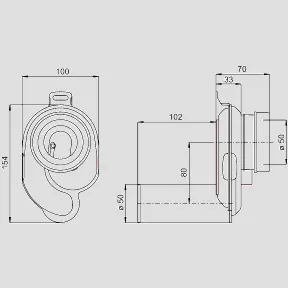 Urinal Absaug- Geruchsverschluss 500, Abgang waagerecht, DN50 Urinal Absaug- Geruchsverschluss 500, Abgang waagerecht, DN50