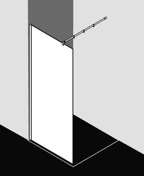 Kermi Duschabtrennung Walk-In „WALK-IN XB“ Glas Klar, Profile Silber Mattglanz, BV: 780 - 800 mm WE: 785 - 805 mm H: 2000 mm