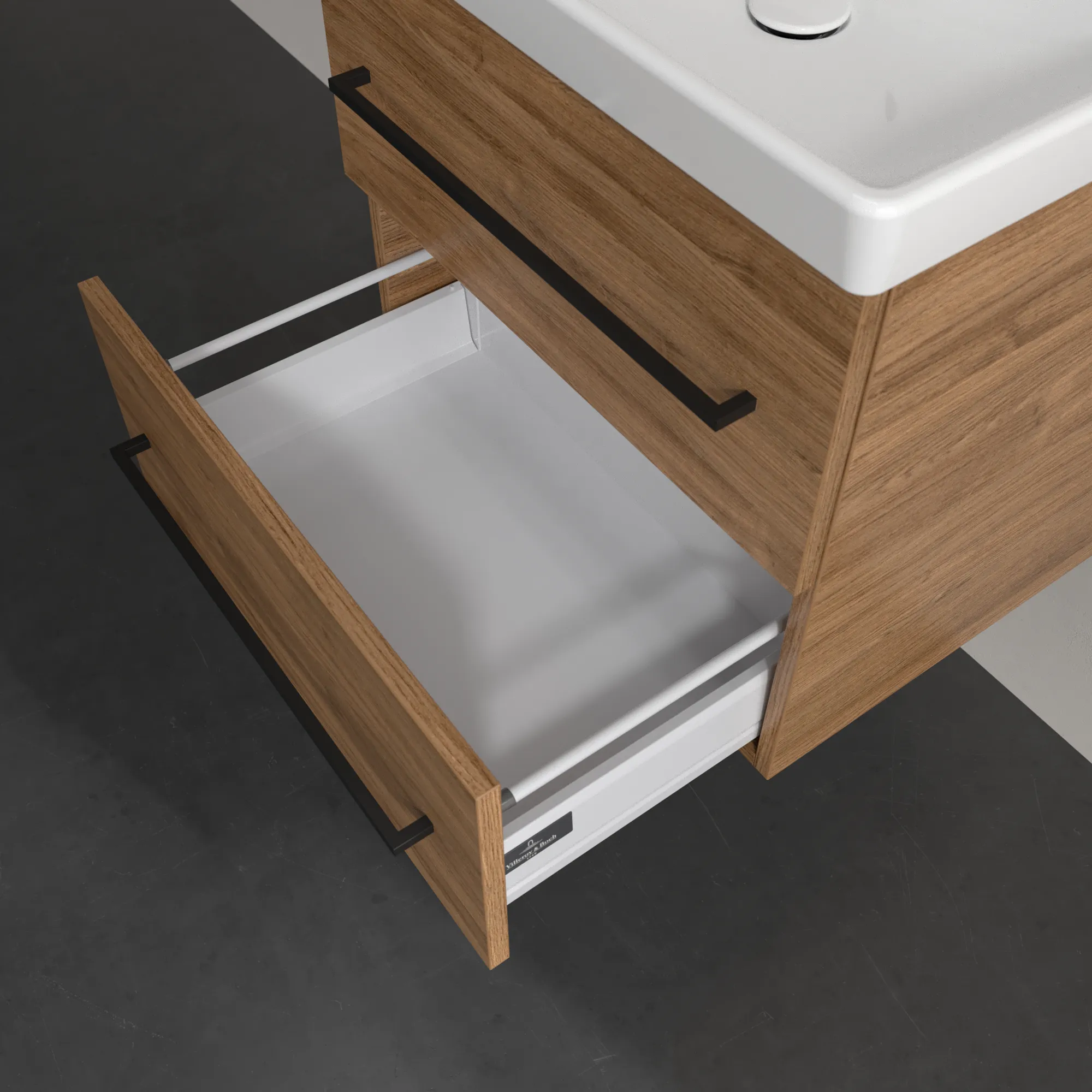 Villeroy & Boch Waschtischunterschrank „Avento“ für Schrankwaschtisch 580 × 514 × 452 mm Kansas Oak, Soft Closing Villeroy & Boch Waschtischunterschrank „Avento“ für Schrankwaschtisch 580 × 514 × 452 mm Kansas Oak, Soft Closing
