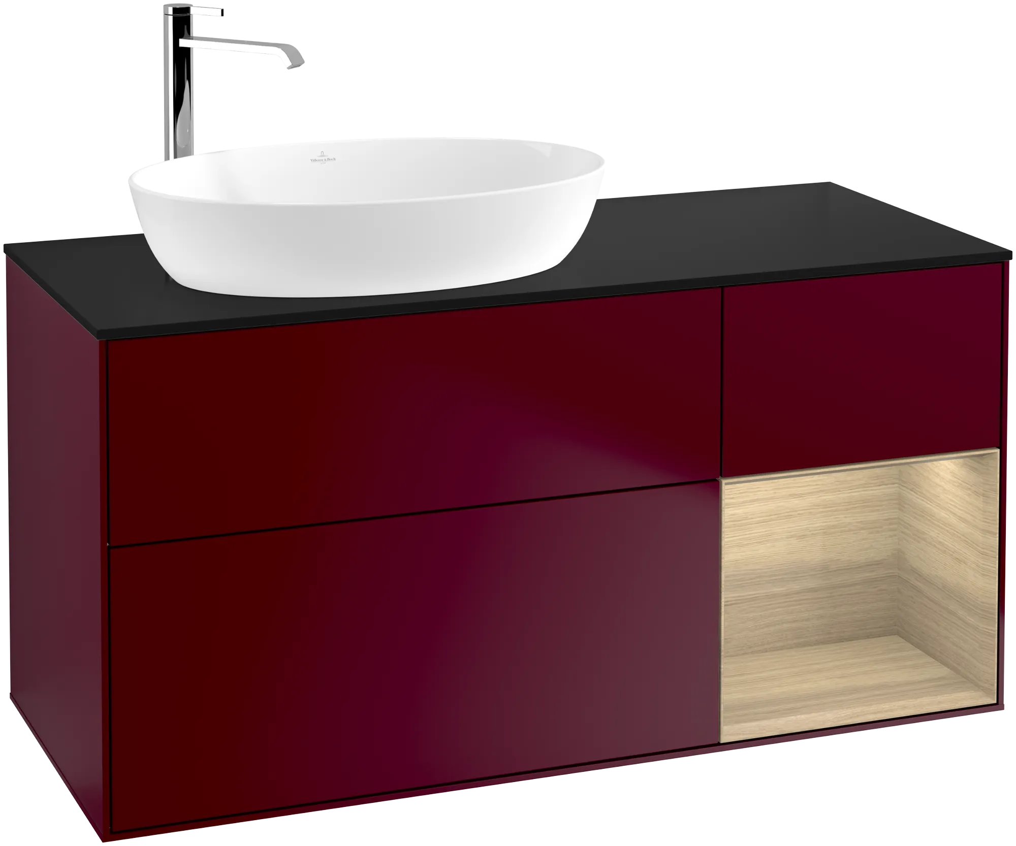 Villeroy & Boch Waschbeckenunterschrank Finion G93, 1200x603x501mm, mit Beleuchtung, 3 Auszüge