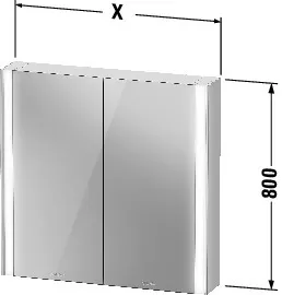 Duravit Spiegelschrank Version: Sensor „XViu“ 82 × 80 × 15,6 cm