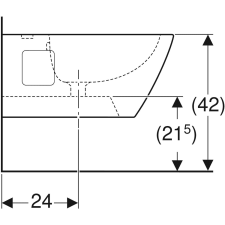 Wand-Bidet „Renova Plan“, mit Überlauf 35 × 26 × 54 cm in weiß alpin Wand-Bidet „Renova Plan“, mit Überlauf 35 × 26 × 54 cm in weiß alpin