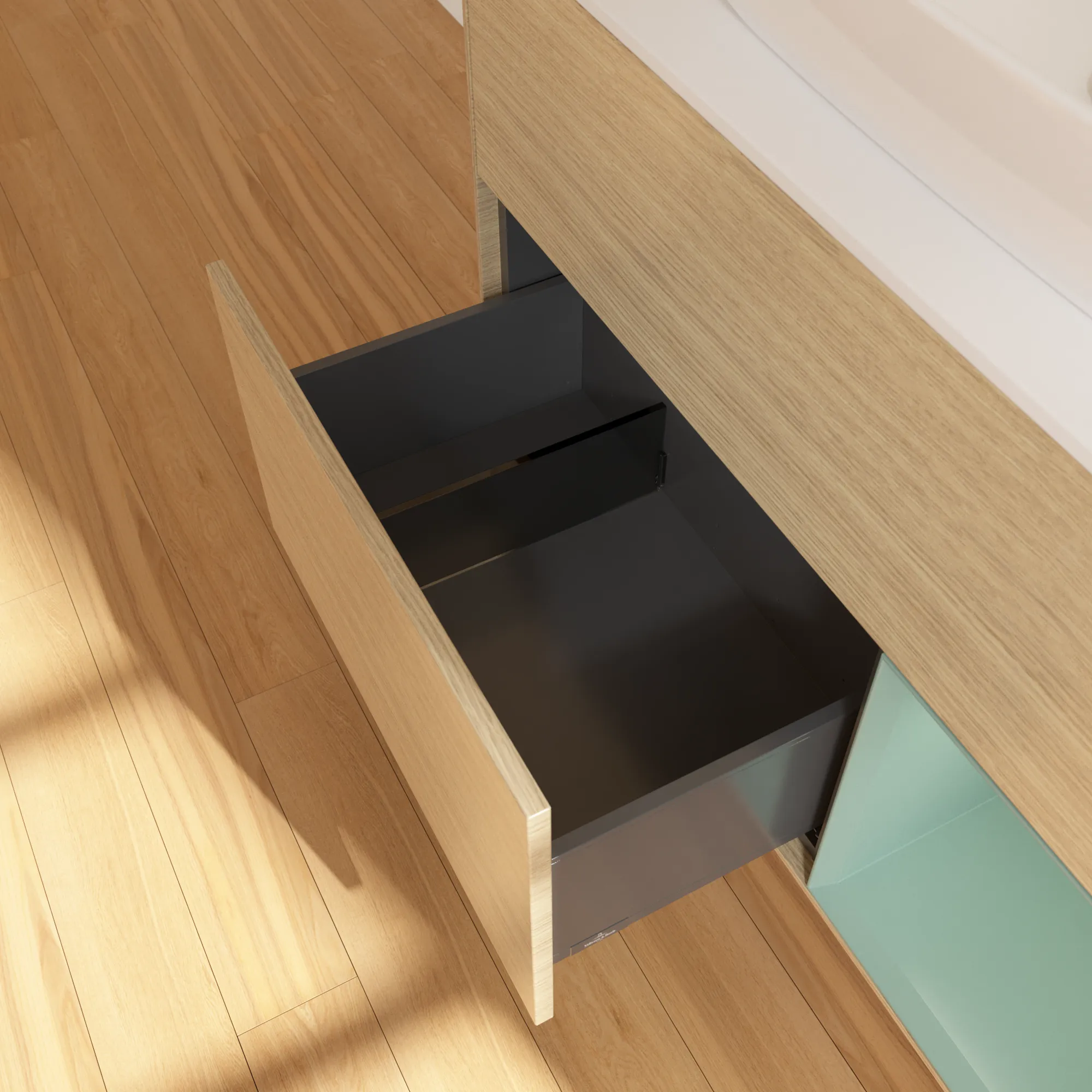 Villeroy & Boch Waschtischunterschrank „Finion“ für Schrankwaschtisch 1000 × 603 × 501 mm Oak Veneer, für Becken mittig, mit Hahnlochbohrung Villeroy & Boch Waschtischunterschrank „Finion“ für Schrankwaschtisch 1000 × 603 × 501 mm Oak Veneer, für Becken mittig, mit Hahnlochbohrung