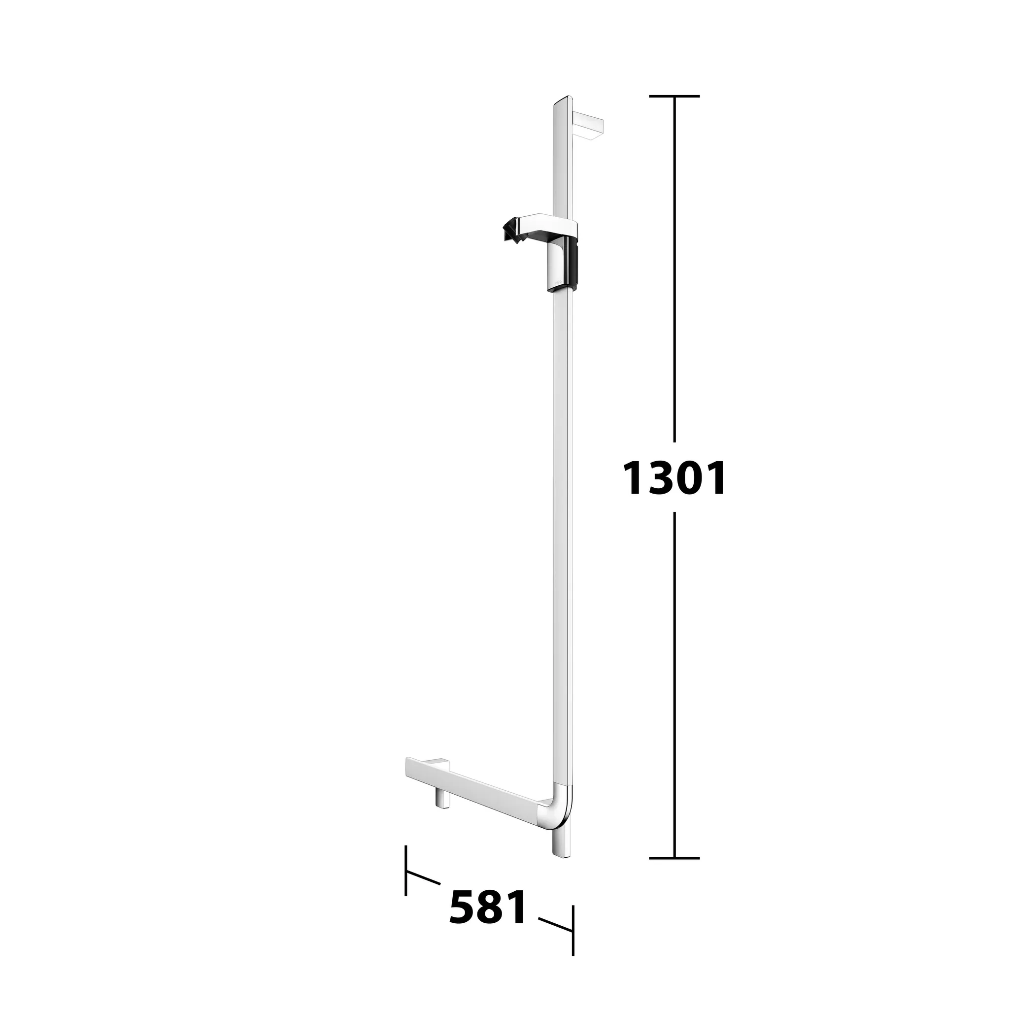 KEUCO Winkelgriff „Axess“ 581 × 1301 mm Ausführung rechts, in Silber (eloxiert)