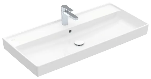 Villeroy & Boch Schrankwaschtisch aus TitanCeram geschliffen „Collaro“ 1000 × 470 × 160 mm, mit Hahnlochbohrung, Hahnlochposition mittig in Weiß Alpin Villeroy & Boch Schrankwaschtisch aus TitanCeram geschliffen „Collaro“ 1000 × 470 × 160 mm, mit Hahnlochbohrung, Hahnlochposition mittig in Weiß Alpin