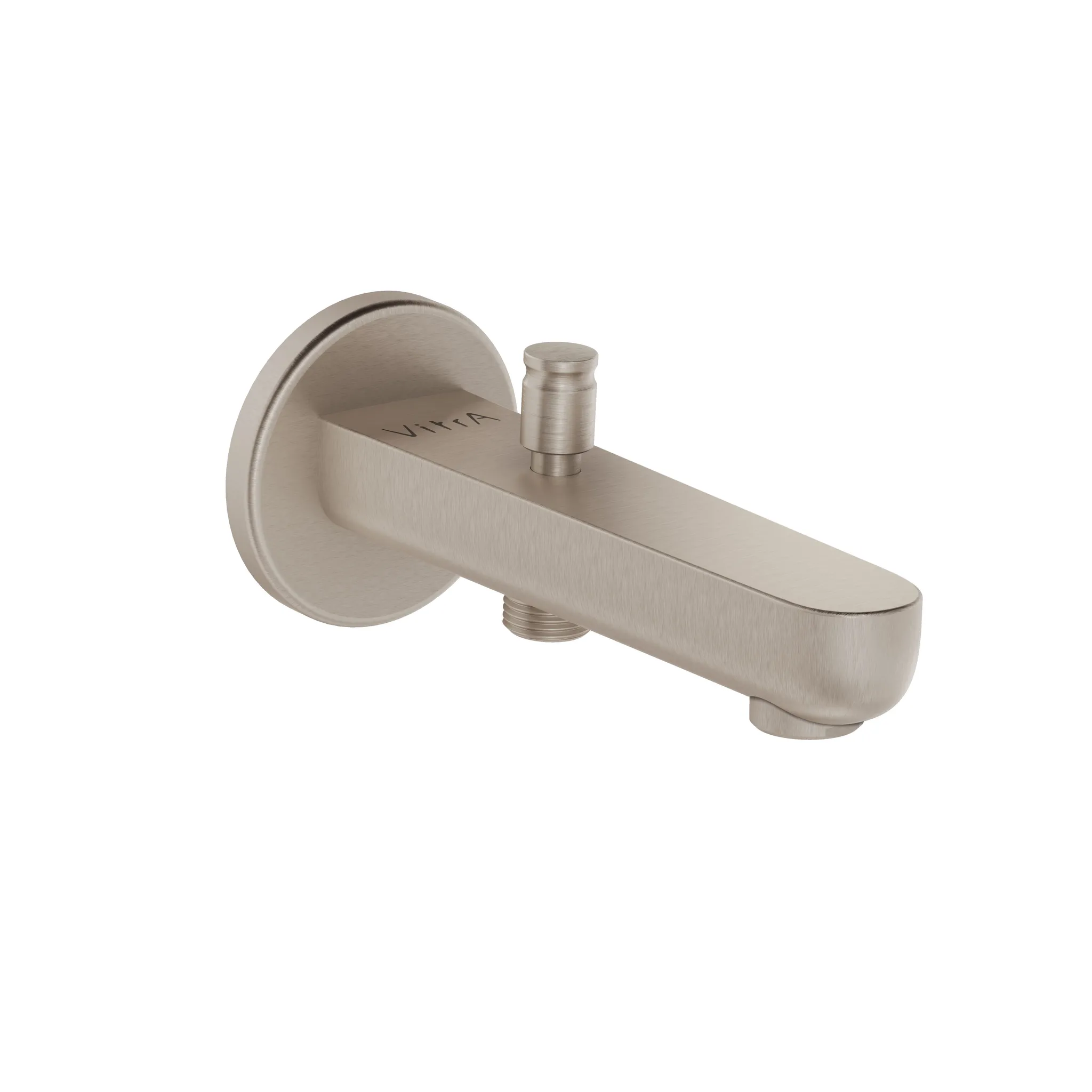 Flow Soft Wanneneinlauf mit Brauseabgang Ausladung Auslauf 16 cm Aufputzmontage Nickel gebürstet