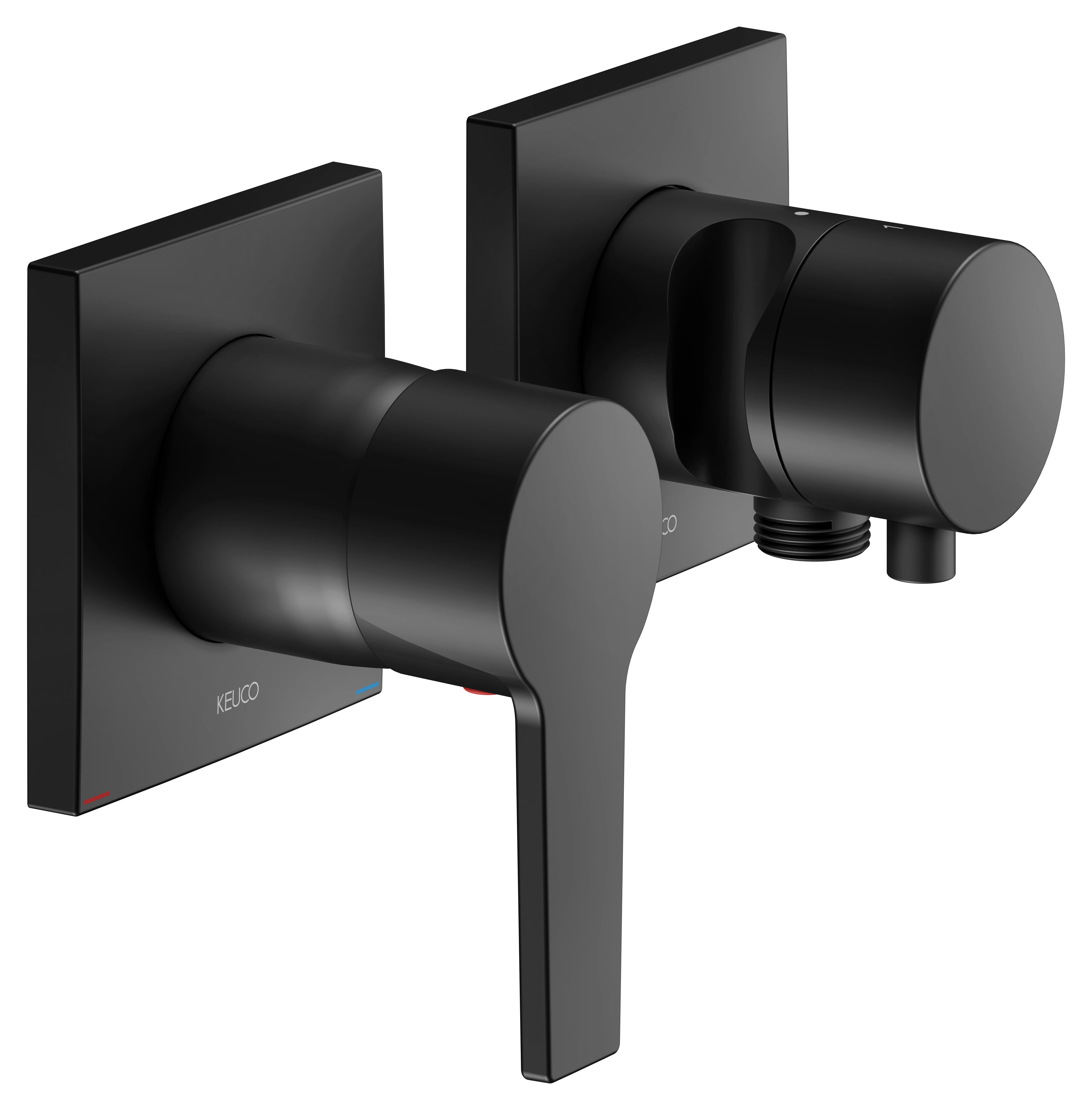 KEUCO EDITION 11 Einhebelmischer-Set Unterputz für 2 Verbraucher mit Schlauchanschluss und Brausehalter schwarz matt KEUCO EDITION 11 Einhebelmischer-Set Unterputz für 2 Verbraucher mit Schlauchanschluss und Brausehalter schwarz matt