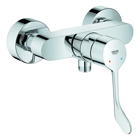 Einhand-Brausebatterie Eurosmart, 25244_3, Wandmontage, langer Metallhebel, Temperaturbegrenzer, S-Anschlüsse, eigensicher, chrom Einhand-Brausebatterie Eurosmart, 25244_3, Wandmontage, langer Metallhebel, Temperaturbegrenzer, S-Anschlüsse, eigensicher, chrom
