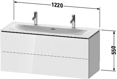 Duravit Waschtischunterschrank wandhängend „L-Cube“ 122 × 55 × 48,1 cm