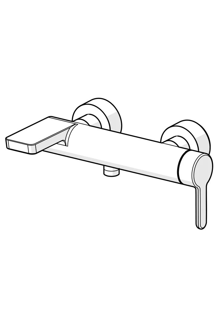 HansaDESIGNO Style EHM Wannenfüll- und Brausebatterie Chrom