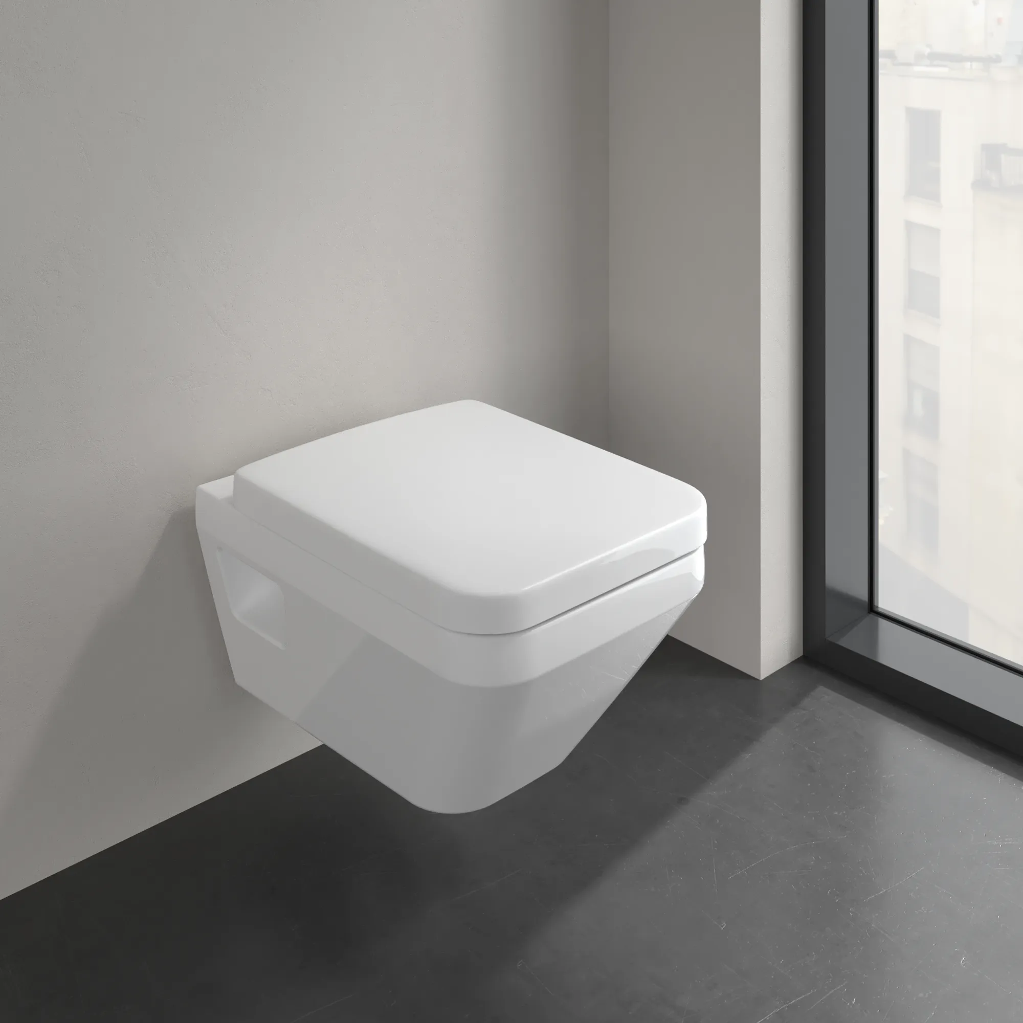 Villeroy & Boch Architectura Tiefspül-WC spülrandlos, 370x530 mm, weiß Alpin AntiBac CeramicPlus, wandhängend, TwistFlush-Technologie Villeroy & Boch Architectura Tiefspül-WC spülrandlos, 370x530 mm, weiß Alpin AntiBac CeramicPlus, wandhängend, TwistFlush-Technologie