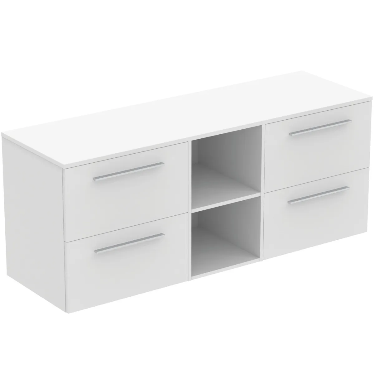 Möbel-Set 160cm i.life B 4 Auszüge 2 offene Fächer (mittig) Griff Chrom Weiß matt Möbel-Set 160cm i.life B 4 Auszüge 2 offene Fächer (mittig) Griff Chrom Weiß matt