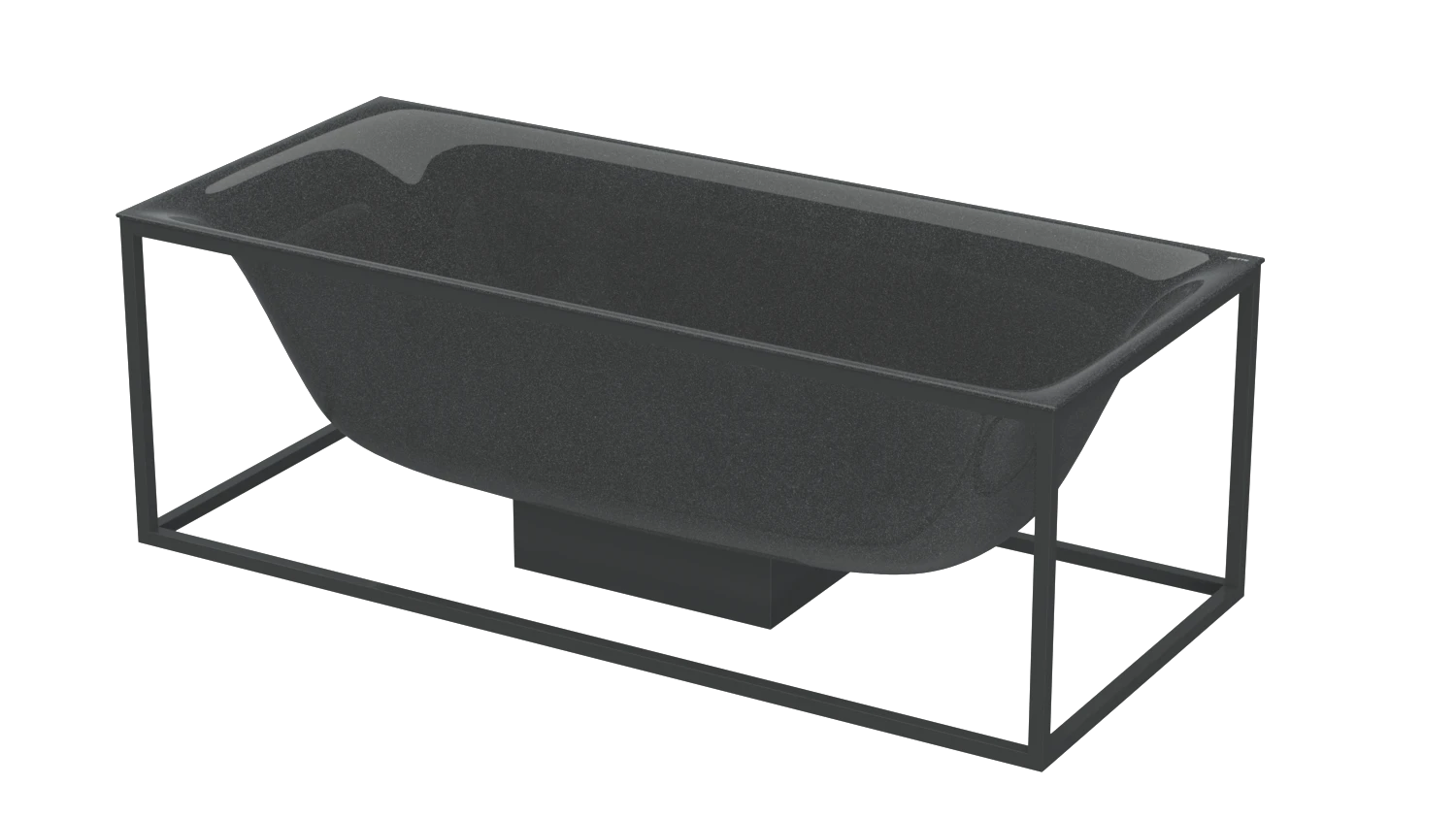 Bette BetteLux Shape Badewanne Rechteck, Midnight, 1700 x 750 mm, 8 mm Falzrand, Freistehend, 2-Sitzer, 41,6 kg