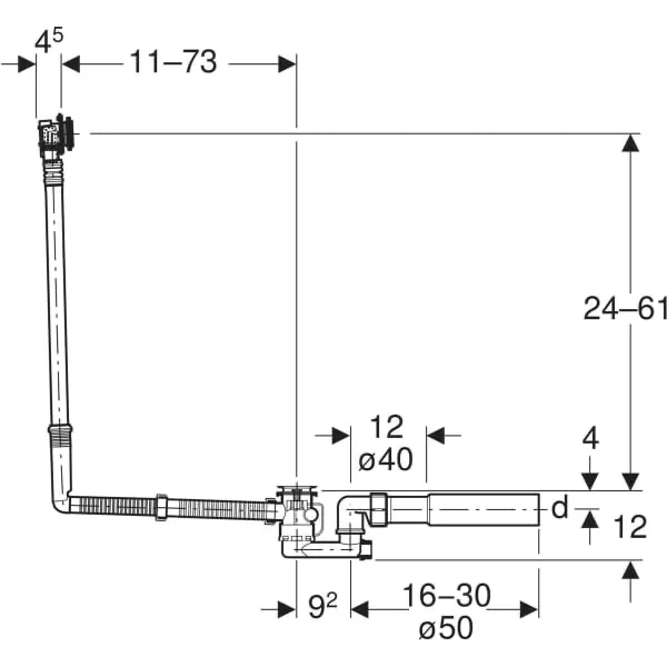Geberit Badewannenablauf Modell 150701006 Geberit Badewannenablauf Modell 150701006