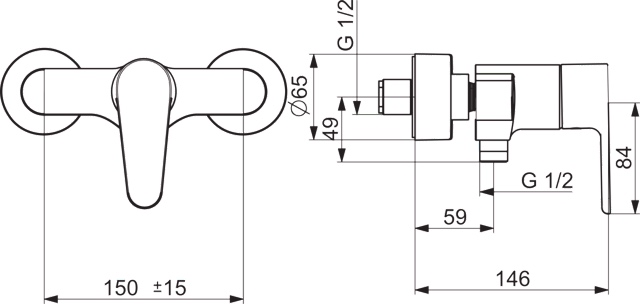 EHM Brausebatterie VANTIS 5245 Chrom