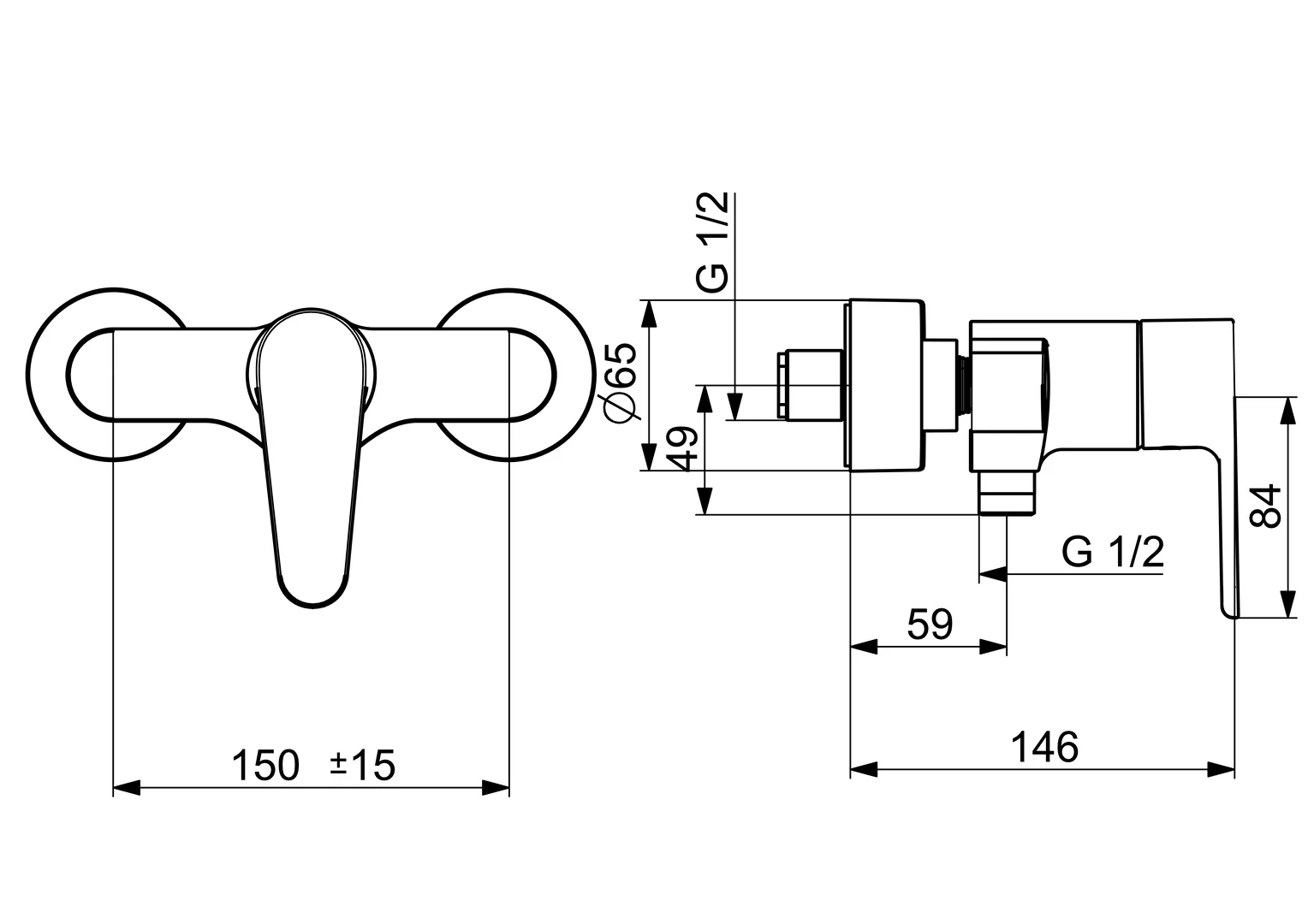 HansaVANTIS Duscharmatur Hansavantis 2022 EHM Brausebatterie 5245 Chrom