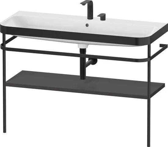 Duravit Waschtischunterschrank mit Metallkonsole „Happy D.2 Plus“ 117,5 × 85 × 49 cm in Graphit Supermatt