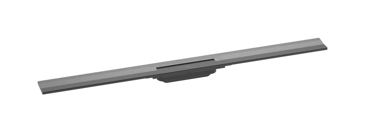 Hansgrohe RainDrain Flex Duschrinne 1000 mm, Brushed Black Chrome, wandangebunden, höhenverstellbar um 10 mm, bis zu 60 l/min Ablaufleistung