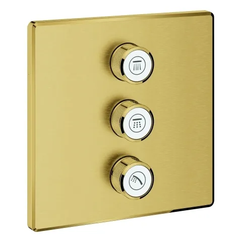 3-fach Unterputzventil Grohtherm SmartControl 29127, Fertigmontageset für Rapido SmartBox, Wandrosette eckig, chrom 3-fach Unterputzventil Grohtherm SmartControl 29127, Fertigmontageset für Rapido SmartBox, Wandrosette eckig, chrom
