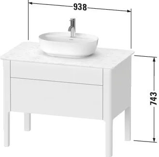 Duravit Waschtischunterschrank bodenstehend „Luv“ 93,8 × 74,3 × 57 cm