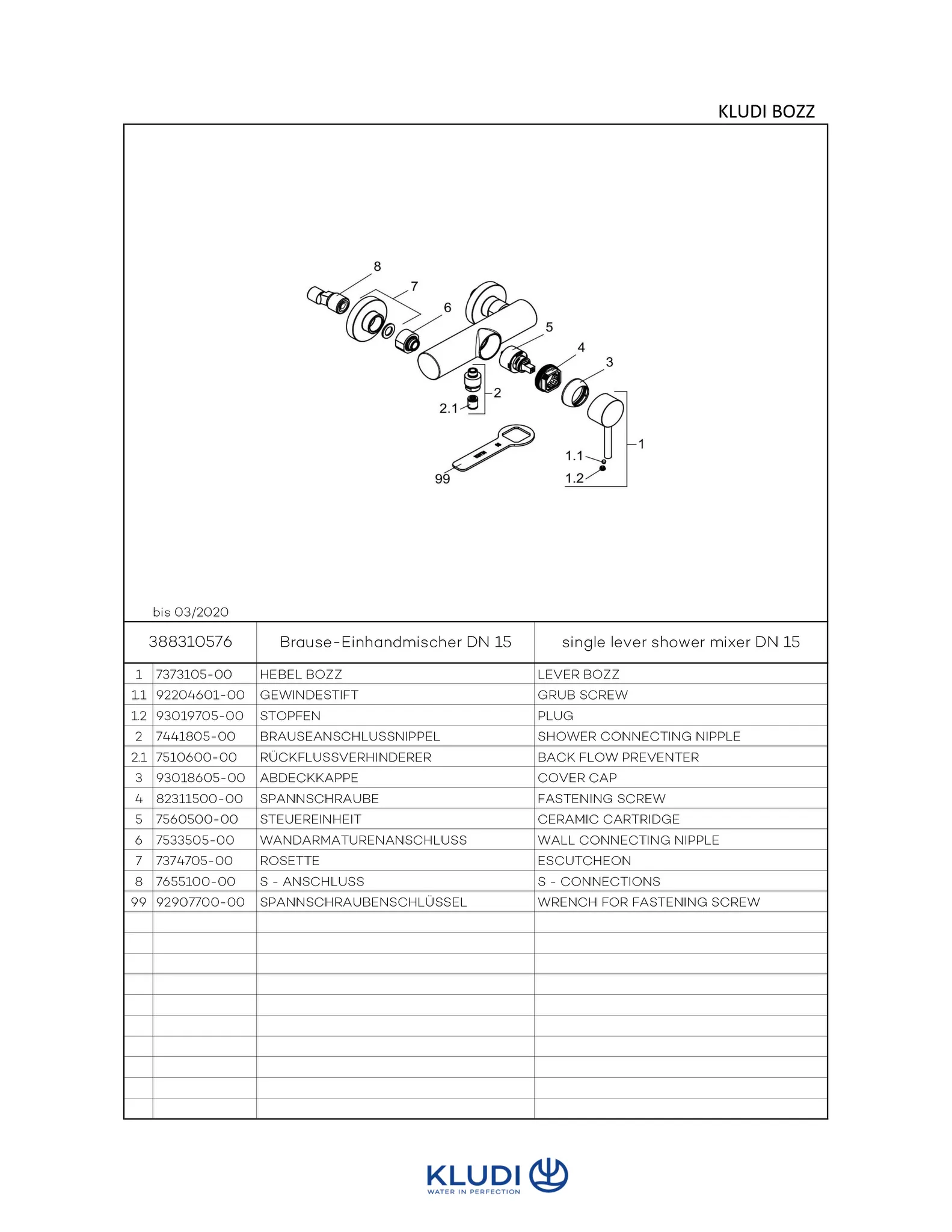 BOZZ BrauseEinhandmischer eigensicher chrom BOZZ BrauseEinhandmischer eigensicher chrom