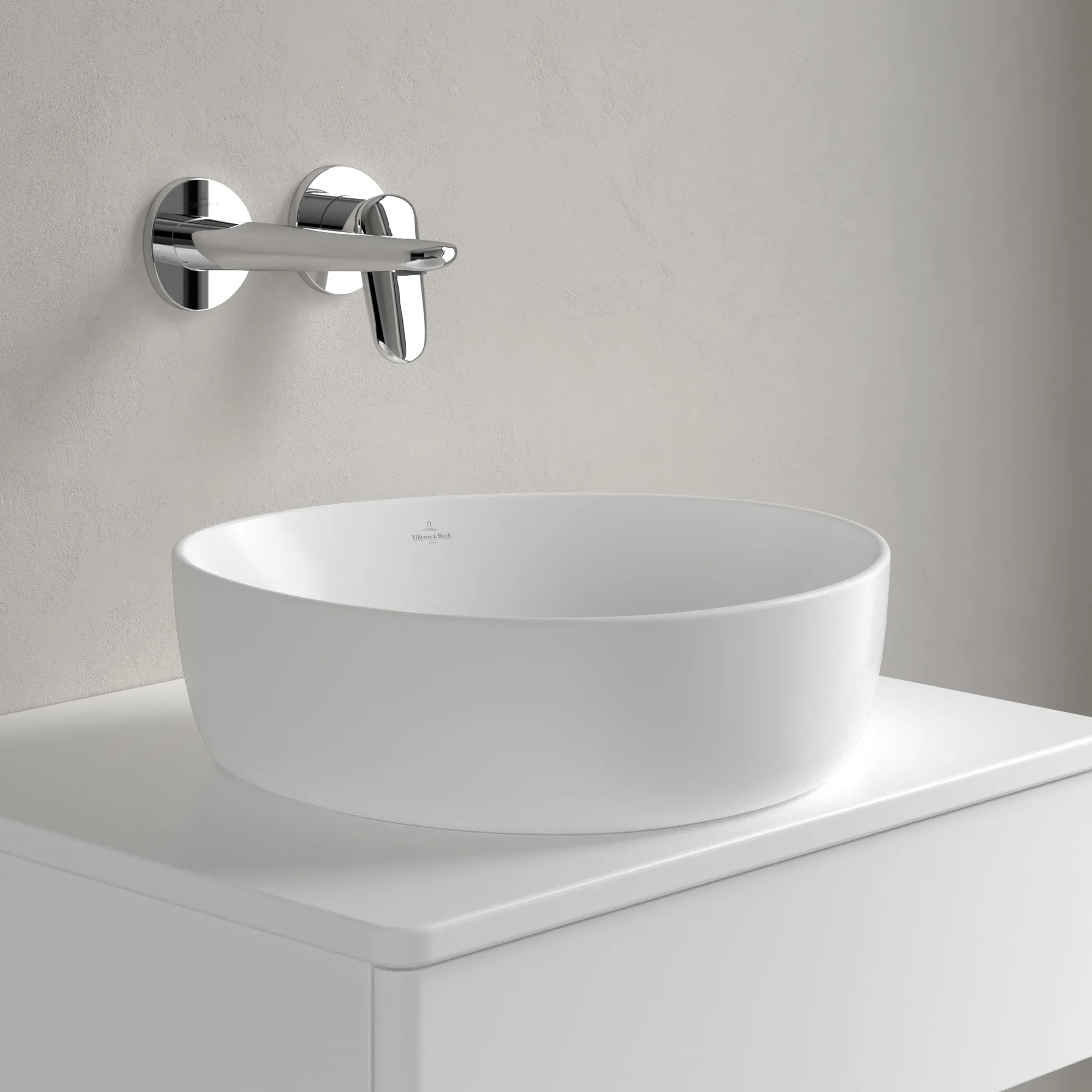 Villeroy & Boch Aufsatzwaschbecken Antao, asymmetrisch, Stone White CeramicPlus, 400x395x145 mm, TitanCeram, Country-Stil
