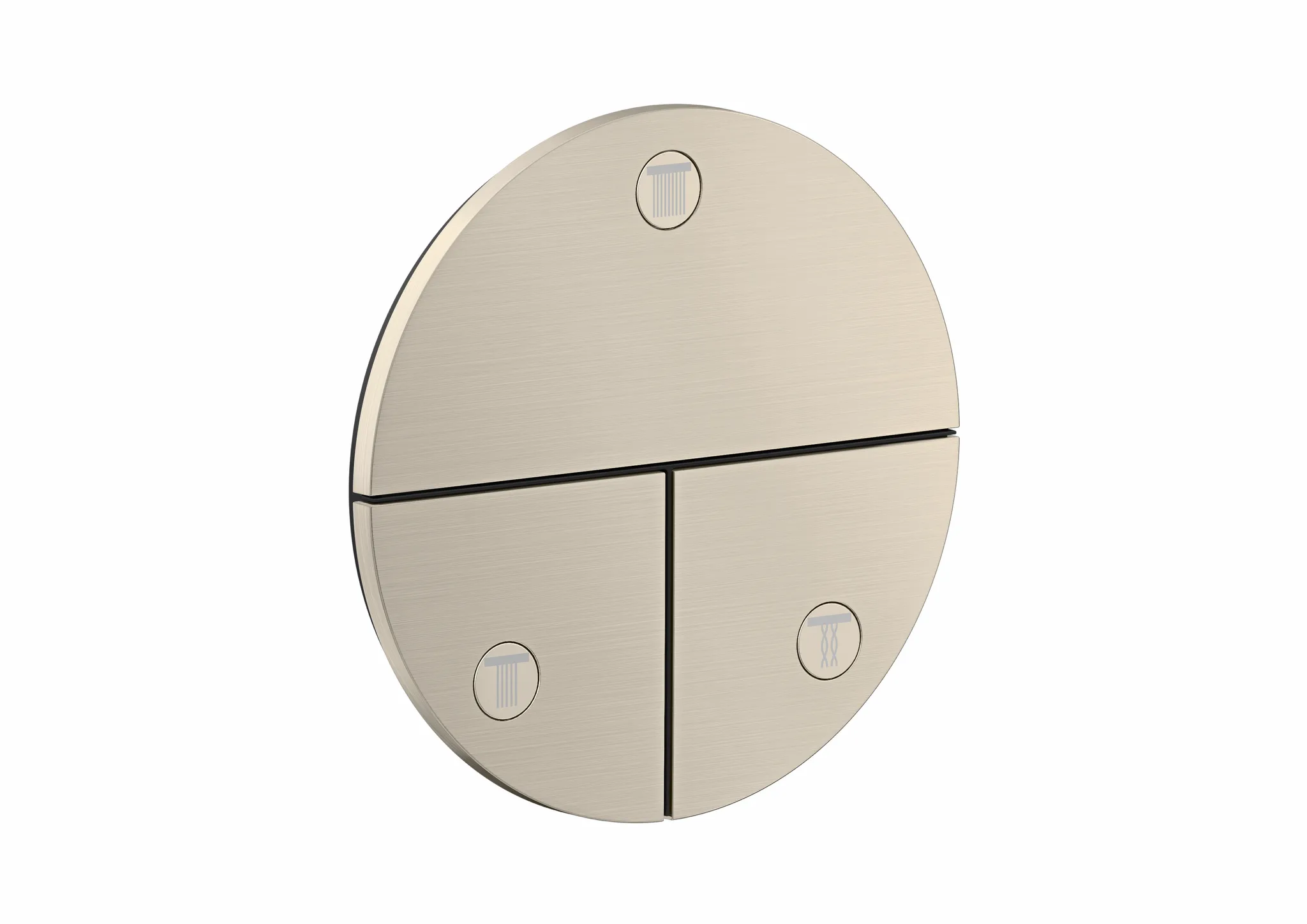 Hansgrohe AXOR ShowerSelect ID Absperrventil Unterputz, Brushed Nickel, 3 Verbraucher, quadratisch, mit Tasten Rain klein, Rain groß, Handbrause, Schwall und MonoRain Hansgrohe AXOR ShowerSelect ID Absperrventil Unterputz, Brushed Nickel, 3 Verbraucher, quadratisch, mit Tasten Rain klein, Rain groß, Handbrause, Schwall und MonoRain