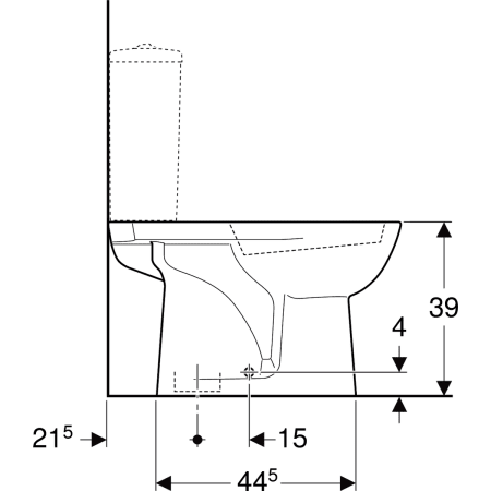 Stand-Tiefspül-WC für Kombination mit Spülkasten „Renova“ 35,7 × 39 cm Stand-Tiefspül-WC für Kombination mit Spülkasten „Renova“ 35,7 × 39 cm