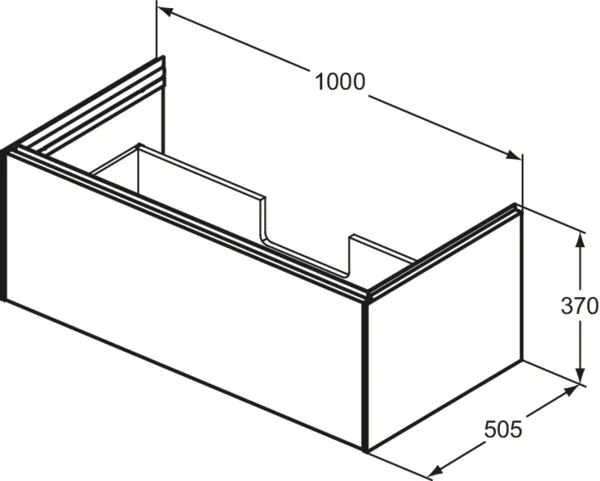 Ideal Standard Waschtischunterschrank „Conca“ 100 × 37 × 50,5 cm Eiche geflammt Furnier Ideal Standard Waschtischunterschrank „Conca“ 100 × 37 × 50,5 cm Eiche geflammt Furnier